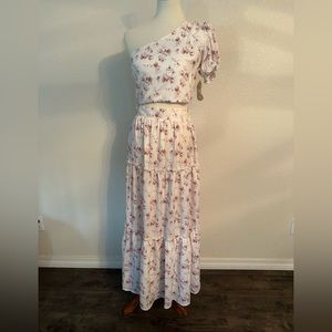Altar'd State Cream Maxi Dress with Pink Floral Print